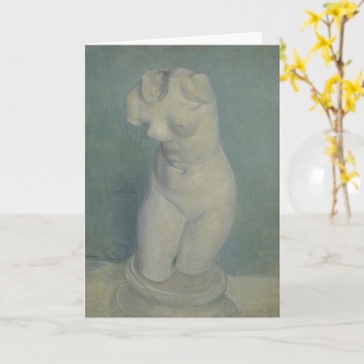 Van Gogh Plaster Torso - Classical Statuette Art カード (黄色い花)