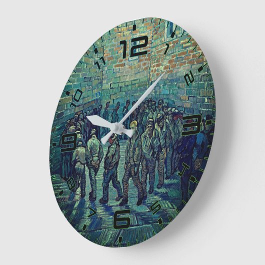 Van Gogh Prisoners' Round Art Clock ラージ壁時計 (傾斜)