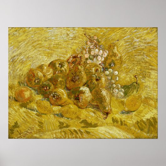 Van Gogh - Quinces, Lemons, Pears And Grapes ポスター (正面)