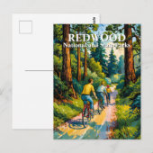 Van Gogh Redwood National Park Family Cycling  ポストカード (正面/裏面)