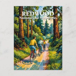 Van Gogh Redwood National Park Family Cycling  ポストカード