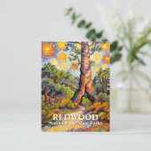 Van Gogh Redwood National Park Forest Landscape ポストカード (スタンド正面)