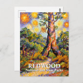 Van Gogh Redwood National Park Forest Landscape ポストカード (正面/裏面)