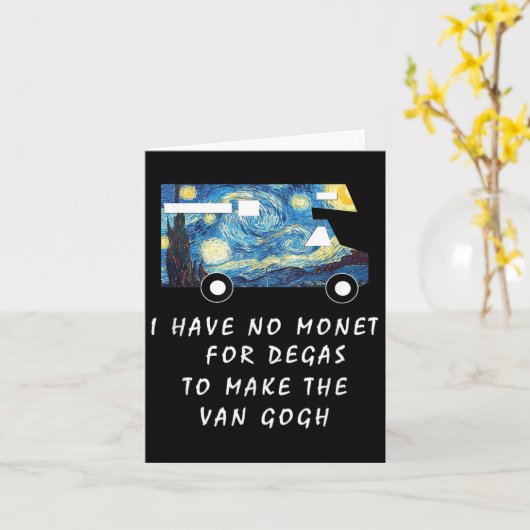 Van Gogh Road Trip T Shirt Funny Caravan Camping T カード (黄色い花)