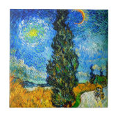 Van Gogh Road with Cypress and Star タイル (正面)