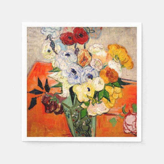 Van Gogh Roses and Anemones スタンダードカクテルナプキン (正面)