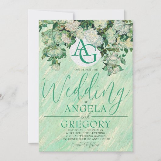 Van Gogh Roses Wedding Invitation 招待状 (正面)