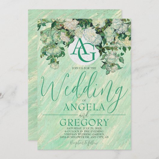 Van Gogh Roses Wedding Invitation 招待状 (正面/裏面)