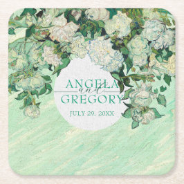Van Gogh Roses Wedding Paper Coaster スクエアペーパーコースター