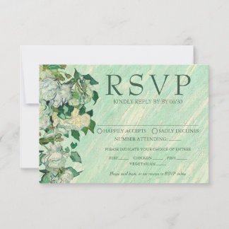 Van Gogh Roses Wedding Response Card 出欠カード