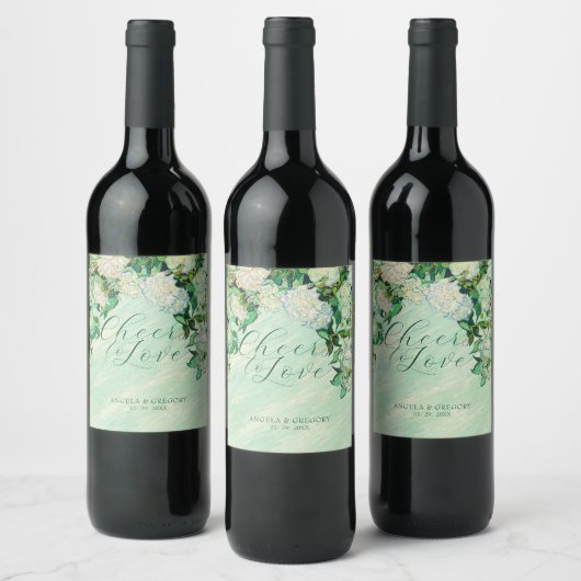 Van Gogh Roses Wedding Wine Label ワインラベル (ボトル)