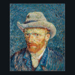 Van Gogh - Self Portrait with a Grey Felt Hat ポスター<br><div class="desc">Self Portrait with a Grey Felt Hat - Vincent van Gogh,  1887-1888</div>