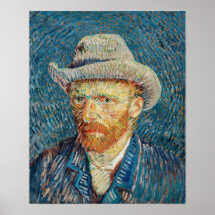 Van Gogh - Self Portrait with a Grey Felt Hat ポスター