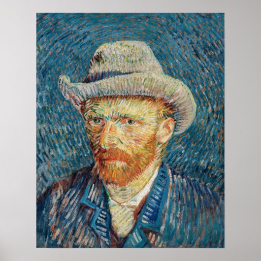 Van Gogh - Self Portrait with a Grey Felt Hat ポスター (正面)