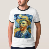 Van Gogh "Self-Portrait with a Straw Hat" T-shirt Tシャツ (正面)