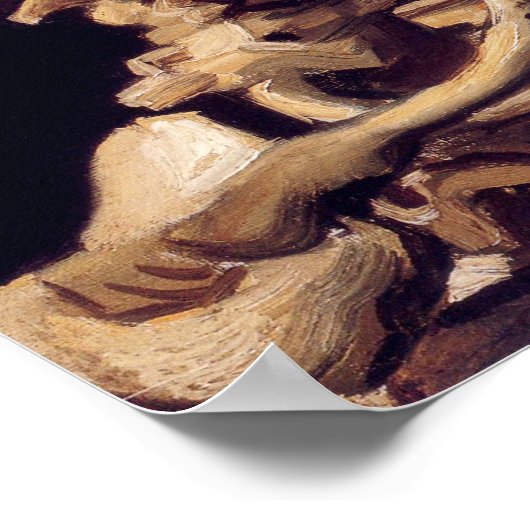 Van Gogh Skull with Burning Cigarette ポスター (角)