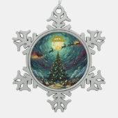 Van Gogh Snowflake Christmas Ornament Pewter スノーフレークピューターオーナメント (正面)