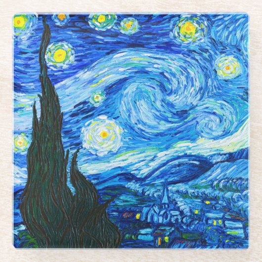 Van Gogh Starry Night ガラスコースター (正面)