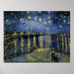 Van Gogh - Starry Night ポスター<br><div class="desc">Starry Night by Vincent Van Gogh. For more poster-ready images from Zedign Art Series Book 36 "Vincent Van Gogh - Paintings & Drawings Vol 1",  visit https://books.zedign.com/zas/36.html</div>