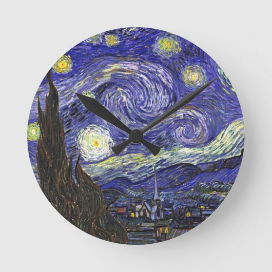 Van Gogh Starry Night ラウンド壁時計 (正面)