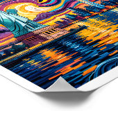 Van Gogh Starry Night Art New York Liberty Skyline ポスター (角)