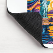 Van Gogh Starry Night Art New York Liberty Skyline マウスパッド (コーナー)