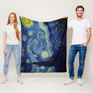 Van Gogh Starry Night Bedding Set フリースブランケット