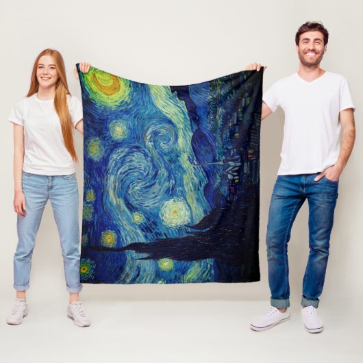 Van Gogh Starry Night Bedding Set フリースブランケット (インサイチュ)