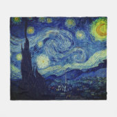 Van Gogh Starry Night Bedding Set フリースブランケット (正面(横))