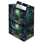 Van Gogh 'Starry Night' Christmas Gift Bag  ミディアムペーパーバッグ (正面アングル)