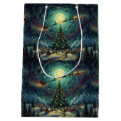 Van Gogh 'Starry Night' Christmas Gift Bag  ミディアムペーパーバッグ (裏面)