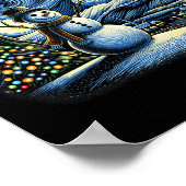 Van Gogh Starry Night Christmas Snowman Winter Sno ポスター (角)