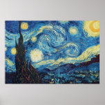 Van Gogh Starry Night Classic Impressionism Art ポスター<br><div class="desc">Starry Night Painting - This is the Vincent Van Gogh masterpiece,  The Starry Night  1889.</div>