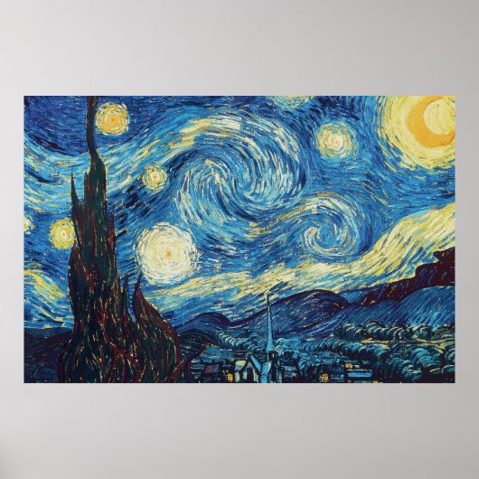 Van Gogh Starry Night Classic Impressionism Art ポスター (正面)