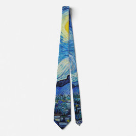 Van Gogh Starry Night. Impressionism vintage art ネクタイ