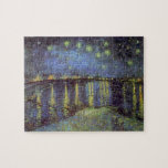 Van Gogh Starry Night Over Rhone River ジグソーパズル<br><div class="desc">Vincent Van Gogh Landscape and Seascape Painting Series - Starry Blue Night over the Rhone</div>