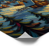 Van Gogh 'Starry Night' Square Giclée - 24x24  ポスター (角)