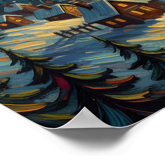 Van Gogh 'Starry Night' Square Giclée - 24x24  ポスター (角)