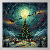 Van Gogh 'Starry Night' Square Giclée - 24x24  ポスター (正面)