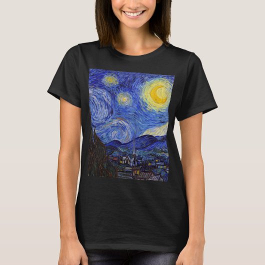 van Gogh ,“ “  ”Starry night ” Tシャツ (正面)