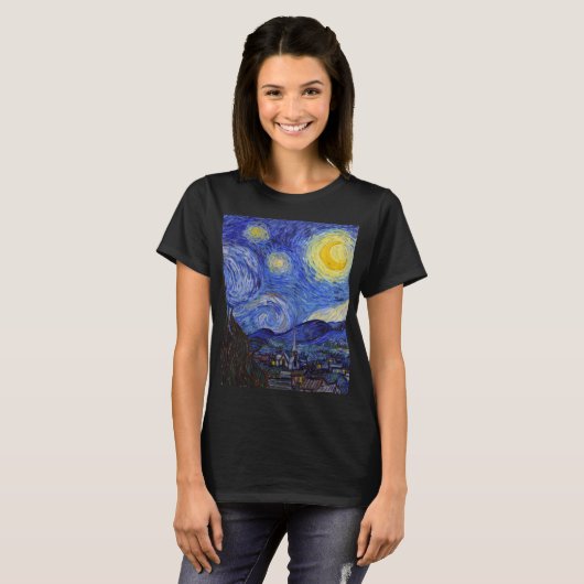 van Gogh ,“ “ ”Starry night ” Tシャツ (正面フル)
