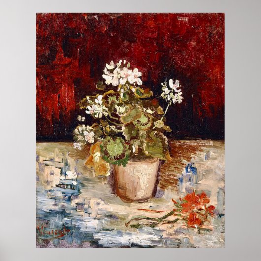 Van Gogh Still Life Pot of Geraniums  ポスター (正面)