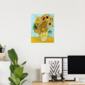 van Gogh Still Life Vase with Twelve Sunflowers ポスター (ホームオフィス)