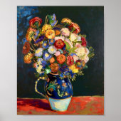 Van Gogh Still Life Vase with Zinnias ポスター (正面)