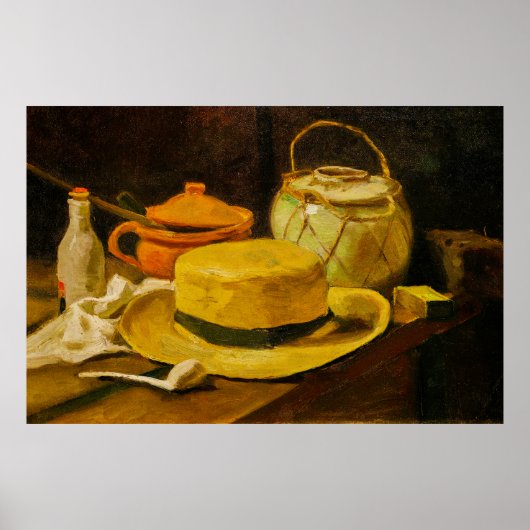 Van Gogh Still Life with Straw Hat ポスター (正面)