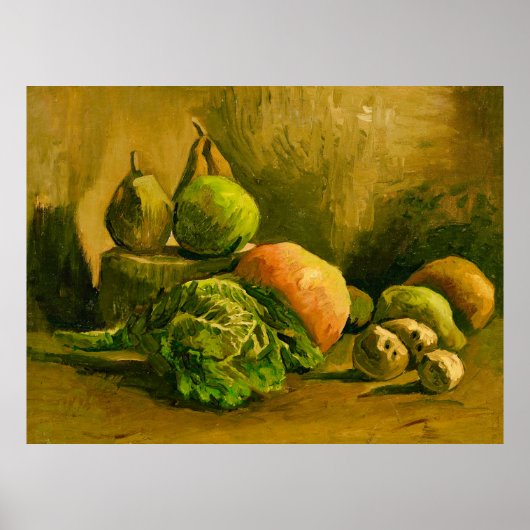 Van Gogh Still Life with Vegetables and Fruit ポスター (正面)