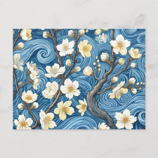 Van Gogh Style Almond Blossoms ポストカード (正面)