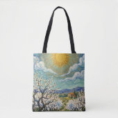 Van Gogh Style Almond Orchard Sunlit Blossom Fine  トートバッグ (正面)