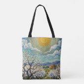 Van Gogh Style Almond Orchard Sunlit Blossom Fine  トートバッグ (裏面)