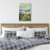 Van Gogh Style Almond Orchard Sunlit Spring Poster キャンバスプリント (インサイチュ (寝室))